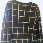 Cable & Gauge  Black Cardigan with Gold Grid Pattern M Photo 1