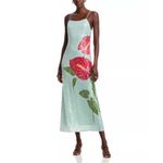 Farm Rio NWT  Blue Anthurium Sequin Slip Maxi Dress Aqua Multi Size L Photo 1