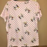 Disney Store Checkered Heart Kissing Mickey Minnie V Neck Shirt Pink White M Photo 1