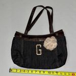 💜 Thirty One Denim Purse Bag with G Monogram & Removable Floral Flower Blue Photo 0