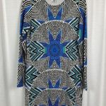 Mara Hoffman Black&Blue Geometric Star Long Sleeve Shift Dress Sz.S Photo 3