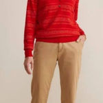 Vineyard Vines 100% Cashmere Red Velvet Shine Stripe Polo Women’s Pullover XXS Photo 0