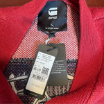 G-Star Raw Unisex Holiday Wool Cardigan Grandpa Chunky Red Beige Blue Sz Large Photo 7