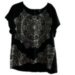 Style & Co Black Medallion Modern Boho Blouse Size XL Photo 4