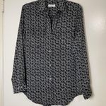 Equipment NWOT  Logo Signature Satin Button-Up black Blouse size medium Photo 0