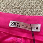 ZARA NEW  Hot Pink Tailored Pants Trousers Size Small Straight Leg High Rise NWT Photo 4
