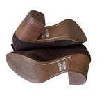 Toms  Womens 8.5 Brown Suede Lace Up Heeled Ankle Boots Size Stacked Heel Lunata Photo 5