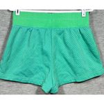 Nike Womens M Shorts Green Blue Swoosh Fleece Athletic Pull On Comfort Casual Photo 3