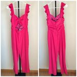 Lovers + Friends  Pink Ruffled Jumpsuit Knox Jumpsuit Medium New With Tags Barbie Photo 2