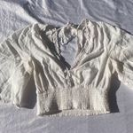 Timing white lace crop top- ties in back Photo 2