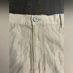 American Eagle High-Waisted Distressed Denim‎ Shorts in Cream White with Raw Hem Detail F4 Photo 4