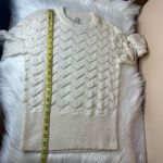 Hinge  Ivory Semi Sheer Chevron Knit Sweater Women's Size XS Photo 5