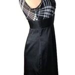 Charlotte Russe  Womens Sheath Dress Plaid Houndstooth Mini Black White Small Photo 5