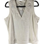 Brea Canyon Womens White Textured Sleeveless V Photo 0