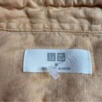 Uniqlo  Women’s Orange 100% Linen Casual Button Down Shirt Blouse Medium EUC Photo 2