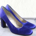 Charles Jourdan Paris Blue Satin Pumps Heels 7 Photo 0