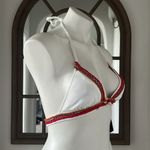 BCBGMAXAZRIA Swim Bikini Top, White w/Crochet Detailing Size XS New w/Tag Photo 2