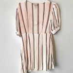 Jessica Simpson Women’s Striped V-Neck Puff Sleeve Mini Dress Photo 3