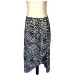 The Kooples Skirt Women Medium Black White Animal Flowing Long Asymmetric Midi Photo 2