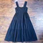 Madewell • Suzette Button-Front Tiered Midi Dress black cotton poplin sundress Photo 7
