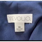 TEVOLIO Blue Sleeveless Sheath Dress Size 10 Ruffle Pleated Hem Casual Zip Photo 5
