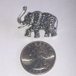 Silver Tone Studded Elephant Brooch Scatter Pin Photo 2