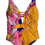 Trina Turk Breeze Hi Leg Plunge Maillot One-Piece Swimsuit in Floral Womans 10 Photo 0