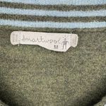 Smartwool  sweater women's M 100% merino wool pullover V neck stripe olive green Photo 4