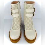 Gucci Kensington GG Supreme Leather Crystal Buckle Platform Ankle Boots EU 41 Photo 9
