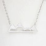 Boutique White Gold Plated Mountain Bar Pendant Necklace, 16-18”‎ Photo 12