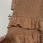 House of Harlow 1960 Corinne Shirred Ruffled Dress Size Small Gold Photo 8