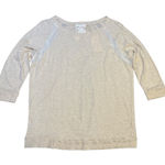 Vince Camuto Two By  Heather Oatmeal Cream Sheer Mesh Patchwork Top Size M‎ Boho Photo 0