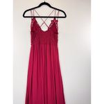 Free People Womens Slip Dress Red Adella Maxi Crochet Lace V Neck Flowy Small Photo 8