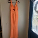 White Fox Boutique White Fox Cannes Cut-Out Halter Gown Size S Peach Orange hoco homecoming Photo 1