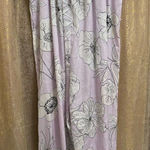 Victoria's Secret  Lilac White Floral Satin Pants Jumpsuit Medium NWOT Photo 0