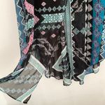 EXPRESS  Asymmetrical Maxi Skirt Bohemian Geometric Multicolor Flowy Festival Photo 1