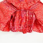 Angie Red orange Floral Off the shoulder Boho Crop Top sz small Photo 5