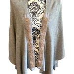 VELVET by GRAHAM SPENCER Gray Open Cardigan with Beaded Front Size M Photo 0