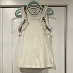 CAbi  White topspin  Ruffled Sleeveless‎ Tank Top small Photo 1