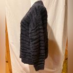 Trucloth Womens Striped Fuzzy Eyelash Knit Cardigan Sweater Sz L Black Size L Photo 3