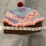 Handmade  Crochet Rainbow Strawberry Cupcake Beanie Winter Hat Cozy Comfy Warm Photo 2