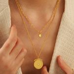 Boho Coin Necklace Boho Necklace Gold Double Layer Necklace Set Photo 1
