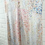 Hutch Multi Color Heart Maxi Dress White Satin Hi Low short sleeves V-neck 10 Photo 10