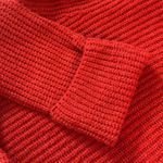 Pilcro  womens small oversized anthropologie red rust knit cowl turtleneck sweate Photo 6