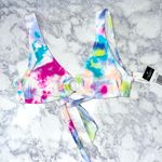 California Waves New Tie Dye Metallic Ring Bikini Swim Top Multicolor Photo 2