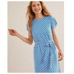 Boden Knot Detail Jersey Geo Mini Dress Size US/2R Blue Photo 1