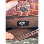 Arnold Palmer Vintage Leather Tote Bag Brown Croc Embossed Purse‎ Braided Straps Photo 8