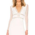 superdown NWT Lauri Dress White Deep V Lace Bodycon Long Sleeve mini dress Photo 0