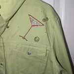 Vintage Christine Alexander Cocktail Embellished Denim Jacket Women's XXL Green Size 0X Photo 6