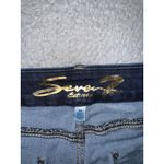 Seven 7 Denim Shorts Women 14 Tummyless High Rise Cut Off Dark Wash Embroidered Photo 6